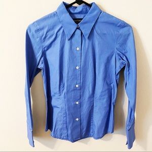 ANN TAYLOR PETITES BUTTON DOWN DRESS SHIRT